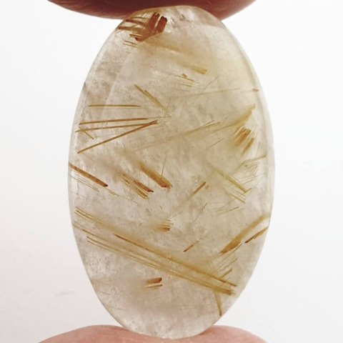 Kwarc z rutylem kaboszon 35x21 mm nr 3 Kwarc z rutylem kaboszon 35x21 mm nr 3