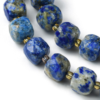 Lapis lazuli koralik kostka fasetowana z dziurką 8x8 mm 4 szt.