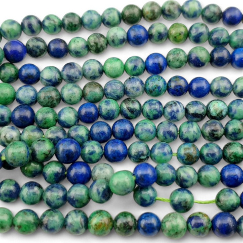 Chryzokola z azurytem kula 6 mm sznur Chryzokola z azurytem kula 6 mm sznur