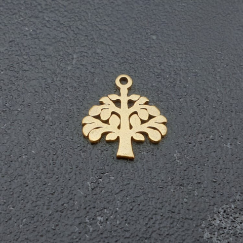 Zawieszka drzewo stal szlachetna 12x10 mm 1szt kolor złoty Zawieszka drzewo stal szlachetna 12x10 mm 1szt kolor złoty