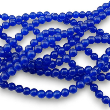 Jadeit royal blue kula 4 mm sznur