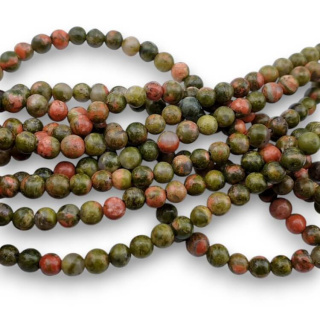 Unakite kula 4 mm 30 szt